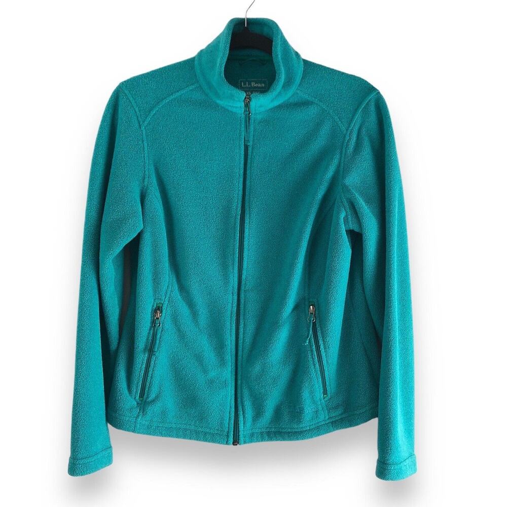 L.L. Bean Womens Size XS Teal Green Polartec Full Zip Fleece Jacket 284619